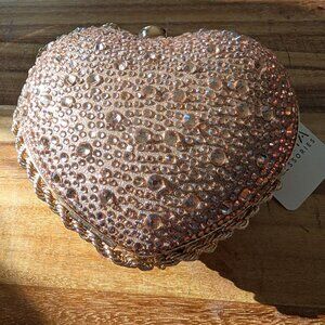 Gold Rhinestone Sparkle Heart Crossbody Handbag by Sasha